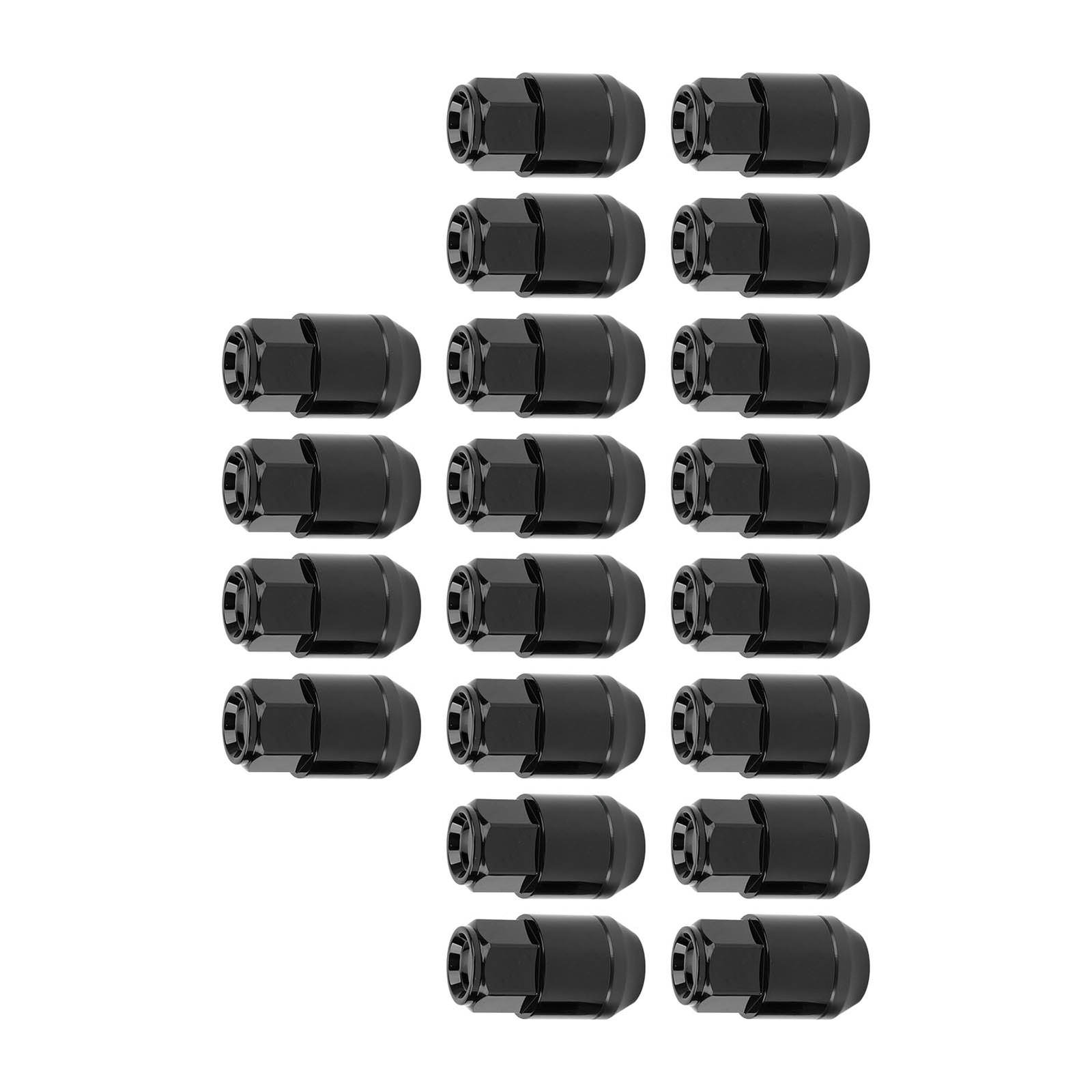 Ford Ranger Felgenmuttern 20 Schwarze Alufelgenmuttern Für Ford Ranger M12x1 ,5 19mm Bolzenlug Radmuttern Ford Focus