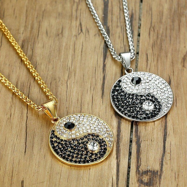 Stainless Steel Yin Yang Pendant Necklace Choker Dualism Birthday Gift