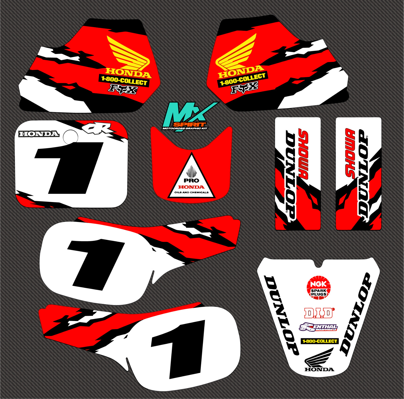 Kit déco réplica 1994 Honda QR 50 vinyle épais couverture totale