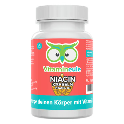 Niacin Kapseln - Vitamin B3 - 500 mg flush free - aus Deutschland - Vitamineule