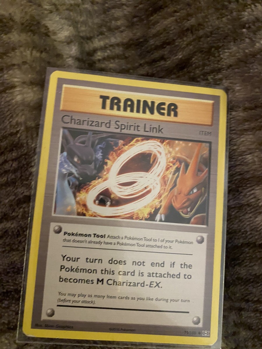 pokemon card trainer charizard spirit link 75/108 (LOT OF 2) XY Evolutions, TCG NM You may play as many Item cards as you like during your turn (before your attack). Charizard Spirit Link [Reverse Holo]