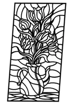 2 DXF cnc file gcode laser cut plasma router art  DECO panel FLORAL bouquet 6091