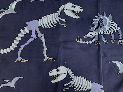 pottery barn kids Glow-in-the-Dark Dino Bones Shower Curtain navy Blue organic - Picture 2 of 4