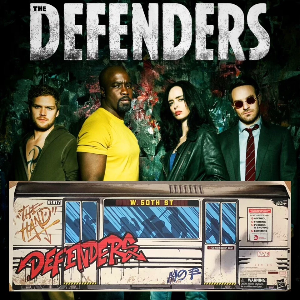Marvel Legends 2018 SDCC Defenders Rail Authority set sin usar, en caja sellada Daredevil Iron Fist Foto 3 de 4