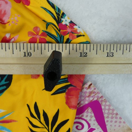 Kanu Surf Swimsuit Girls 14 Yellow Mango Floral One Piece Halter Brooke - Picture 10 of 12