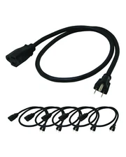 Lightkiwi 16AWG Power Extension Cord 3ft, 6-Pack