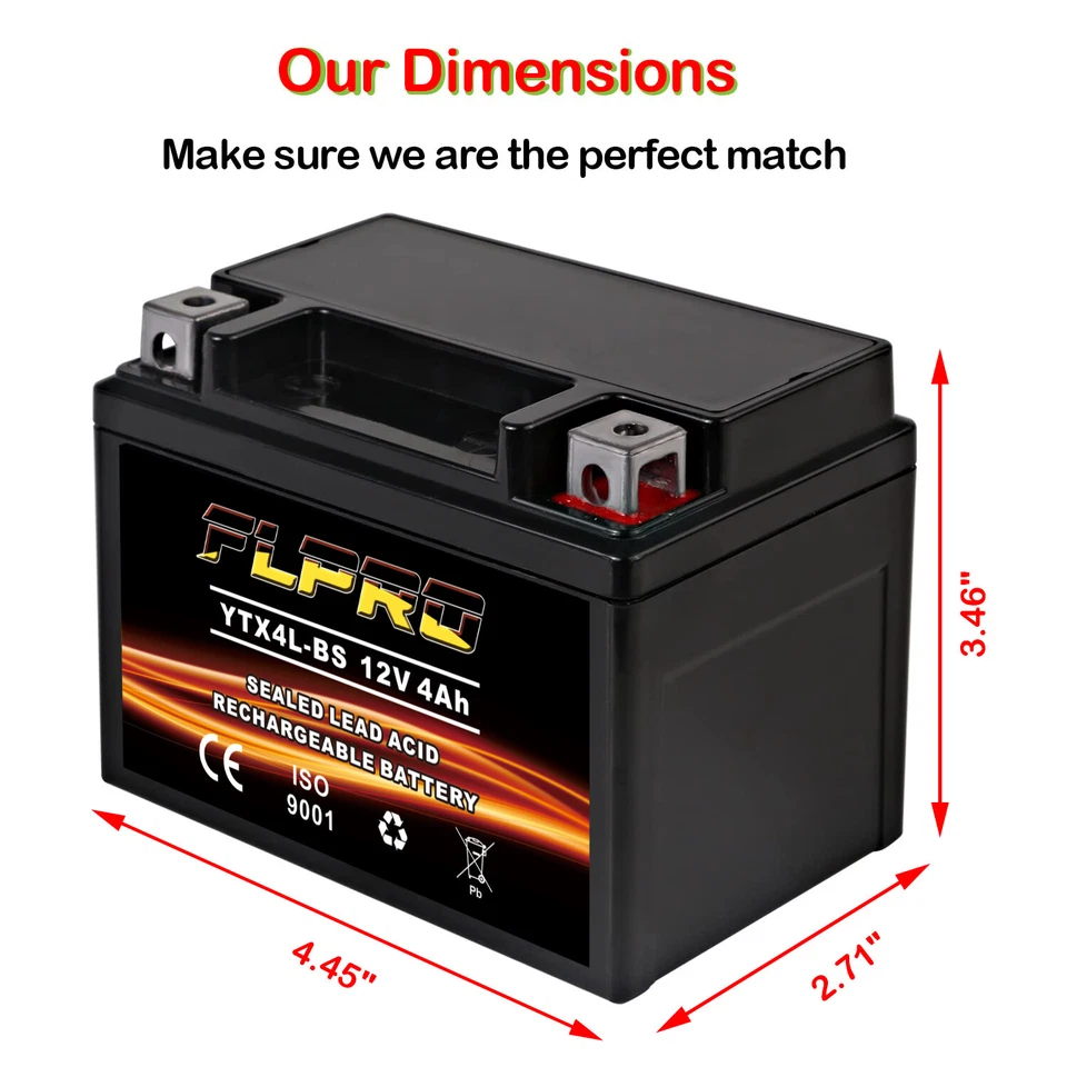 Batería de gel sellada YTX4L-BS YTZ5S 12V 4Ah para Husqvarna FC 250 350 450 2014-2017 Foto 2 de 4