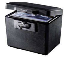 Black Fireproof Document Box with Key Lock, S...