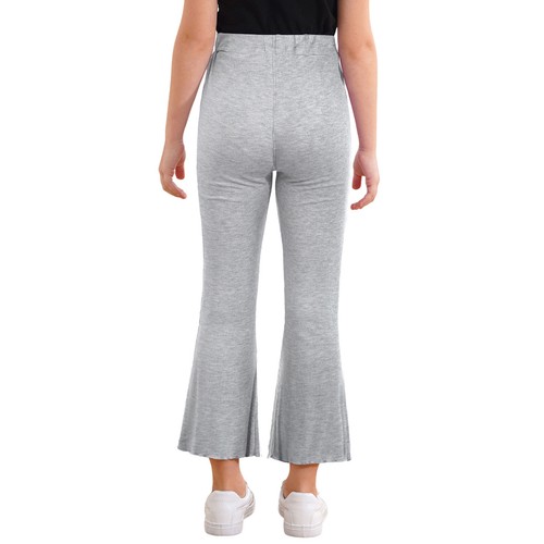 Kids Girls Trousers Workout Sweatpants Slim Fit Bell Bottoms Solid Color Pants - Picture 24 of 43