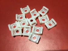 Cable Tie Mounting Base - White - Mount Saddle Type Wire Holder - (100 pcs)