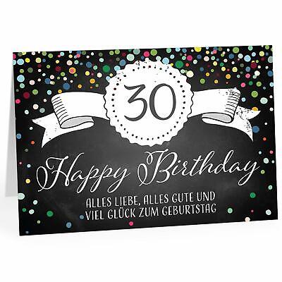 Grosse Gluckwunsch Gruss Karte 30 Geburtstag Design Xxl Umschlag Edel Modern Ebay