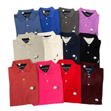 NWT Nautica Mens All Cotton Classic Fit Short Sleeve Performance Deck Polo Shirt