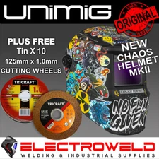 UNIMIG Impact Series Chaos Welding Helmet Automatic Darkening Mig 4 Arc U21034