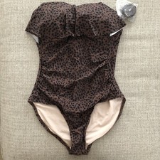Kona Sol Strapless Animal Print One Piece Swimsuit Convertible Women  s Size S