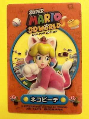 Cat peach Super Mario 3D LAND Clear Card 2013 Very Rare japanese F/S e