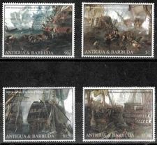Antigua 2005 - Battle of Trafalgar Ships - Set of 4 Stamps - Scott #2825-8 - MNH
