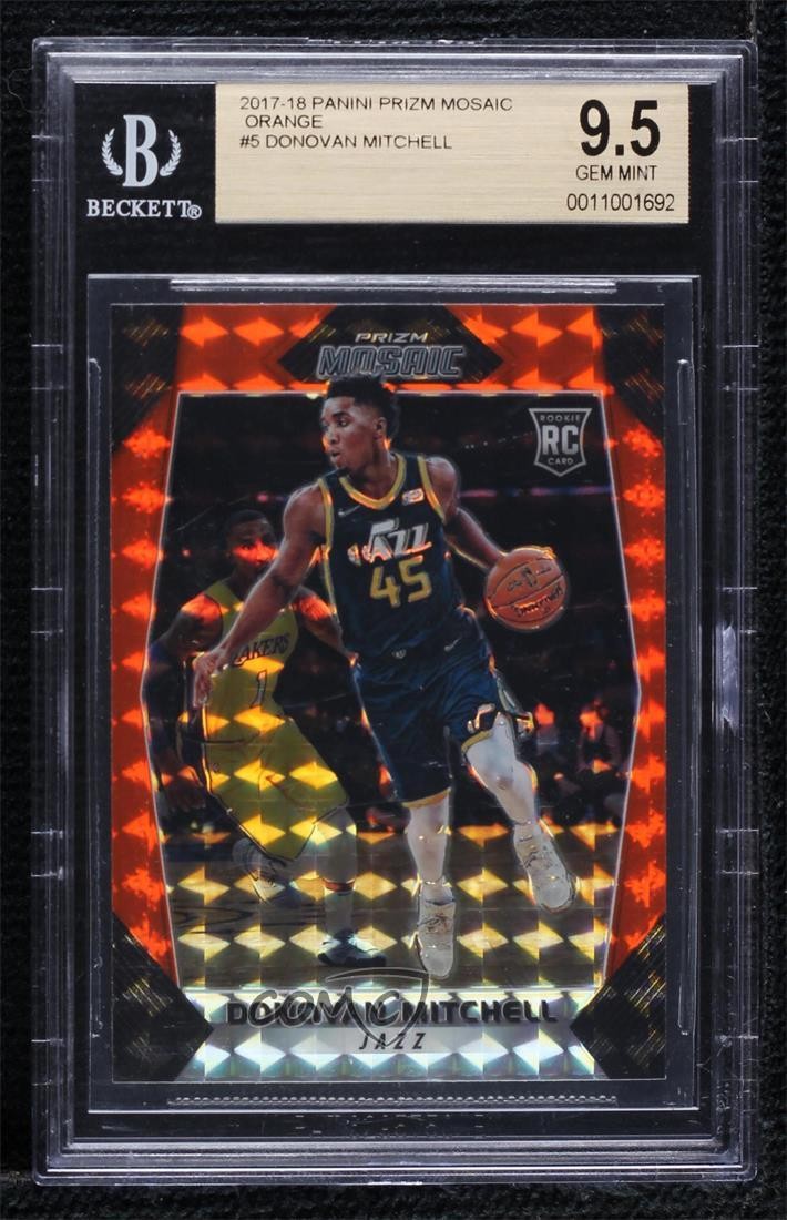 2017-18 Panini Prizm Mosaic Orange Donovan Mitchell #5 BGS 9.5 GEM MINT v9t