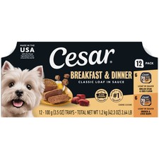 Cesar Classic Loaf in Sauce Breakfast & Dinner 3.5oz 12 Pack Wet Food 8.28 per gallon