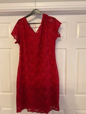 Ladies Red Lace Dress George Size 24