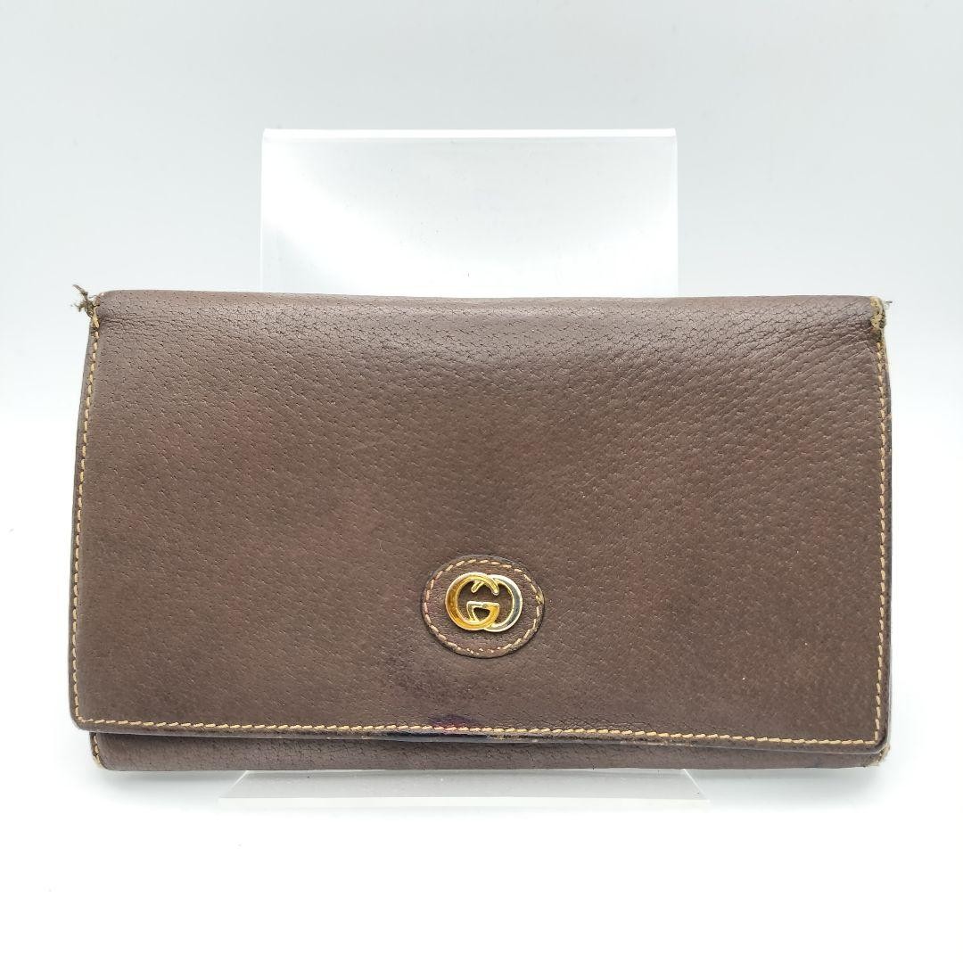 Gucci Long Wallet GG Leather Brown Authentic G0106869