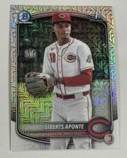 2025 Topps Chrome Liberts Aponte 1st Bowman Mojo BCP-174 Prospects Reds