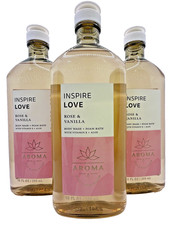Bath Body Works Aromatherapy Inspire Love Rose Vanilla Body Wash Foam x3