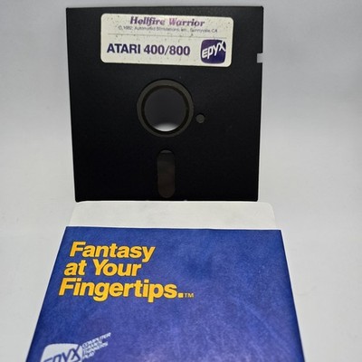 Hellfire Warrior Epyx Atari 400 800 Vintage 5.25 Game Disk Untested