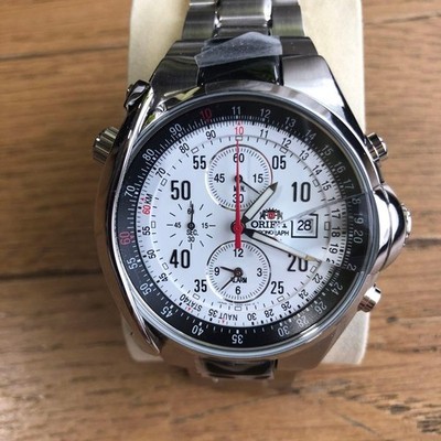 Orient Quartz Chronograph Watch Silver Cal 2826 5 24 Japan Unisex