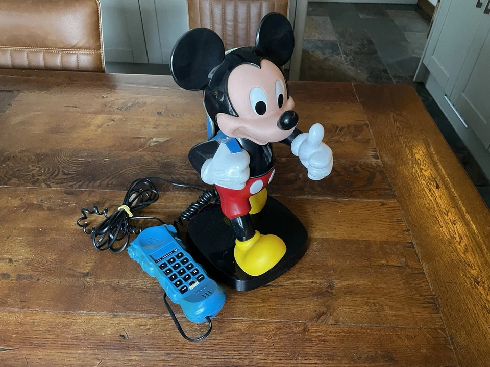 Vintage Disney 1986 Tyco Mickey Mouse Backpack Push Button Landline Telephone - Image 4 of 4