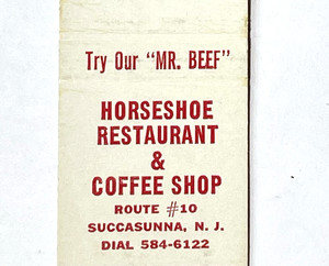 SUCCASUNNA, NJ 1950'S- HORSESHOE RESTAURANT & COFFEE SHOP, ROUTE 10, NEW JERSEY