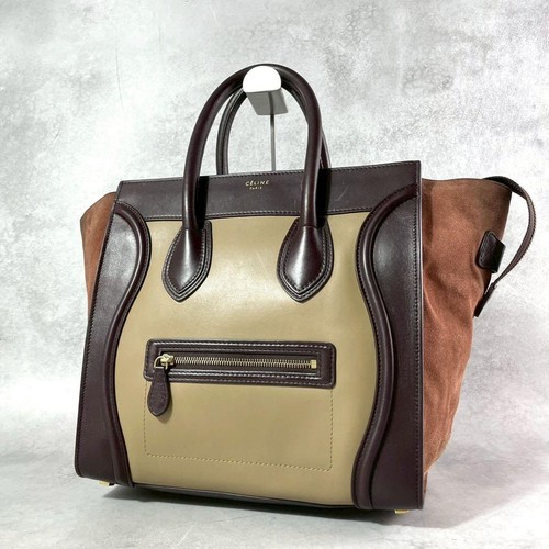 Celine Luggage Mini Shopper Tote Bag Brown Shoulder Japan 067662