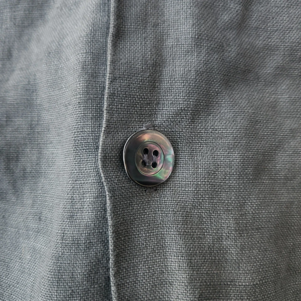 Eskandar Neiman Marcus 100% Linen Wide Mandarin Jacket With Pockets Size 1 - Image 2 of 4