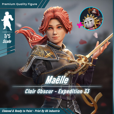 Dark Claire Maelle: Expedition 33 - 1/5 and 1/6 Scale Paintable Resin Statue