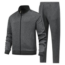Men's 2 Pieces Athletic Tracksuit Full-Zip Workout Sweatsuit with Active Jack...