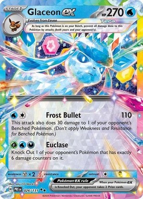 Glaceon ex Holo Double Rare SV: Prismatic Evolutions 026/131 NM