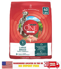 Purina One Plus Puppy Dry Dog Food for Large Dogs High Protein, Chicken, 40 lb