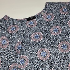 Tahari Dress 2X Blue Pink Mandalas Knee T Shirt Soft Flowy Loose Boho Cottage