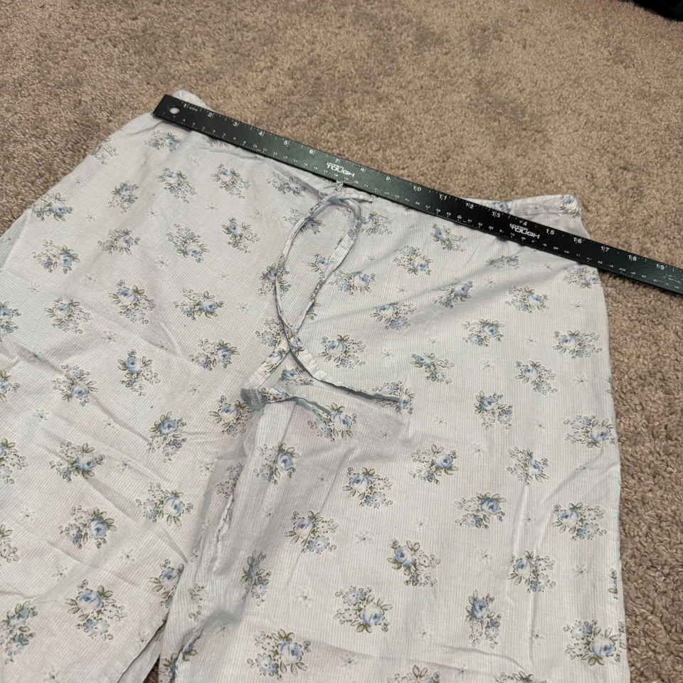Lauren Ralph Lauren Pajama Night Lounge Floral Cottage Pants Women's Size L Blue - Image 3 of 4