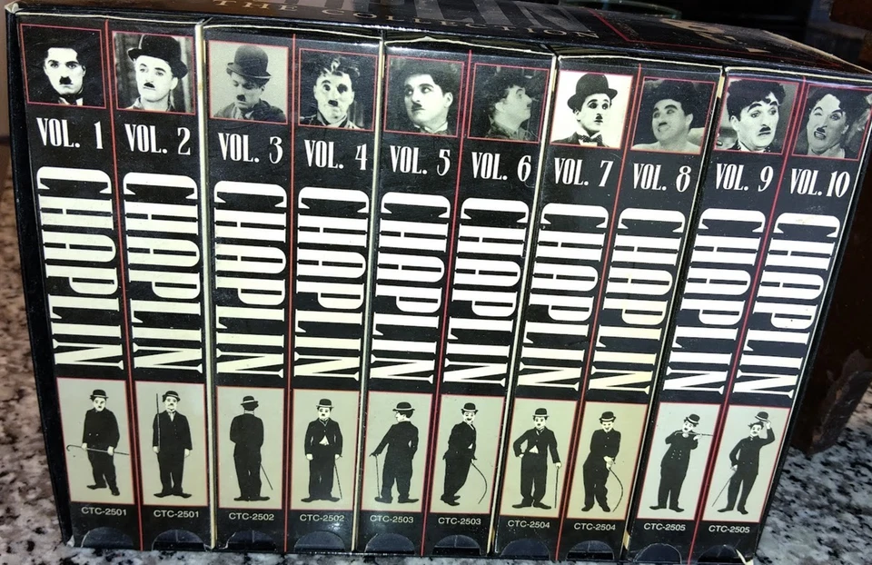 VHS Charlie Chaplin: The Collection 10 Tape Box Set Silent Film Movie Vintage " - Image 2 of 3