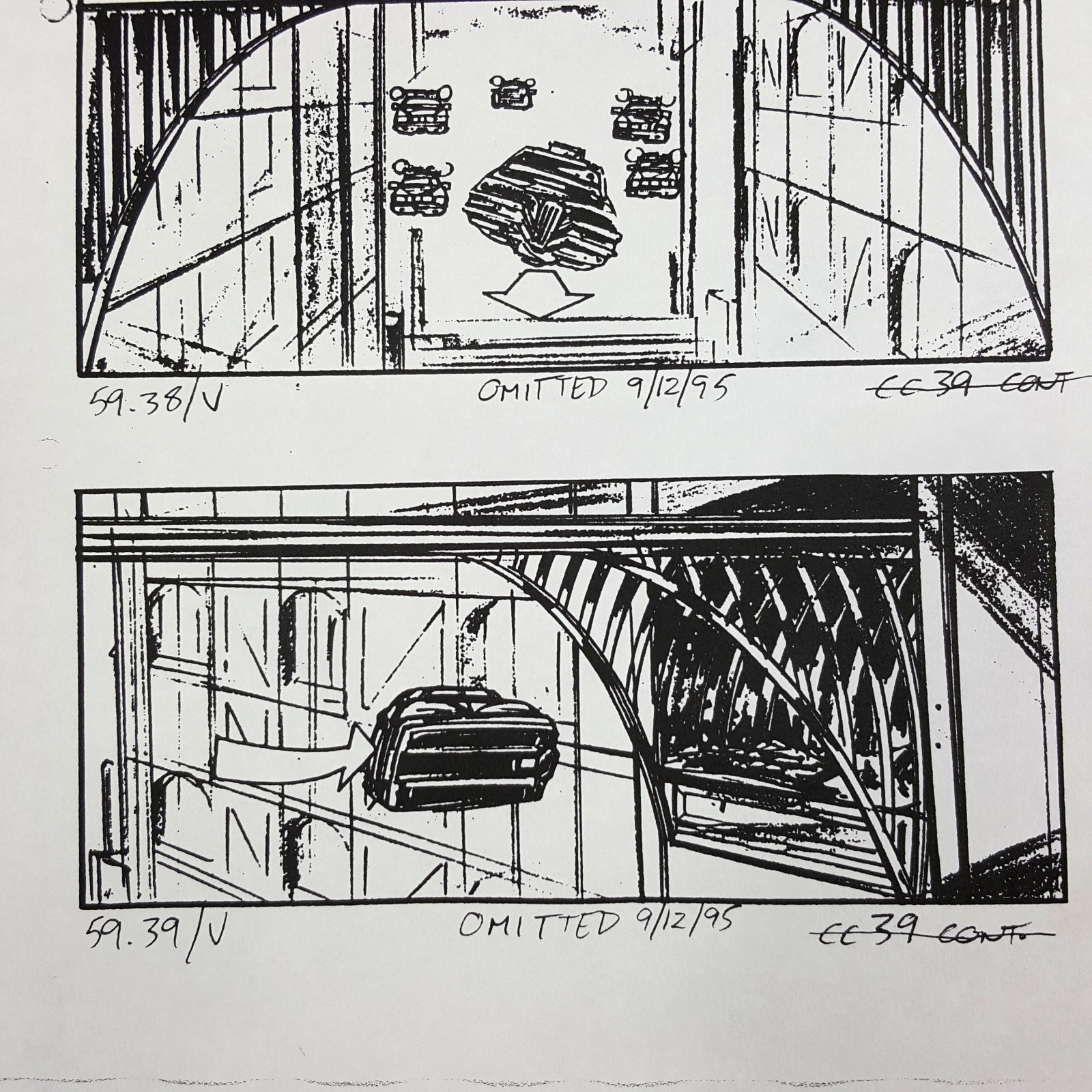 Image 14 of The Fifth Element - Production Used Storyboard, Cab Chase 59.38-39 , COA