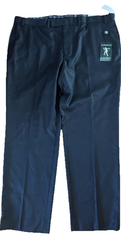 New LAUREN RALPH LAUREN ULTRAFLEX NAVY CLASSIC FIT PANTS 42x30 Comfort Stretch