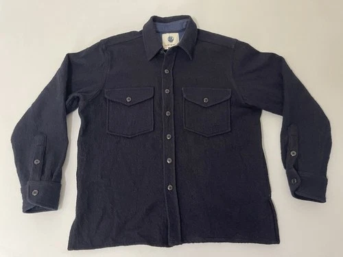 Imogene + Willie CPO Overshirt Small Black Shacket Shirt Jacket 100% Wool video thumbnail