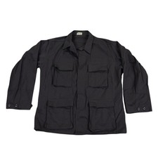 US Military BDU Combat Coat Jacket Black Polyester Blend Large Regular 90s