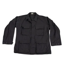 US Military BDU Combat Coat Jacket Black Polyester Blend Large Regular 90s
