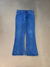 Vintage 80  s Levi  s 646 Orange Tab Bellbottom Flare Faded Denim Jeans Size 32x30