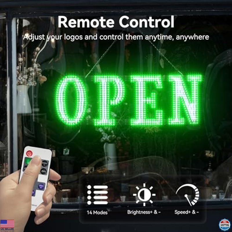 Open Sign for Business Super Bright LED Flashing Open Signs 40x14