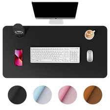 PU Leather Desk Pad 36x17 inch Large Mouse Pad Non-Slip Waterproof Table Mat