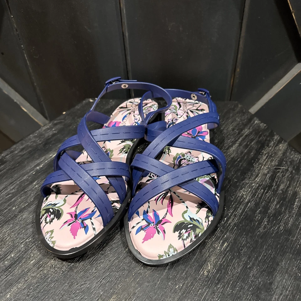 Sandalias Melissa + Jason Wu Hailey azul marino con tiras zapatos para mujer talla 10 EE. UU. - NUEVAS SIN CAJA Foto 2 de 4