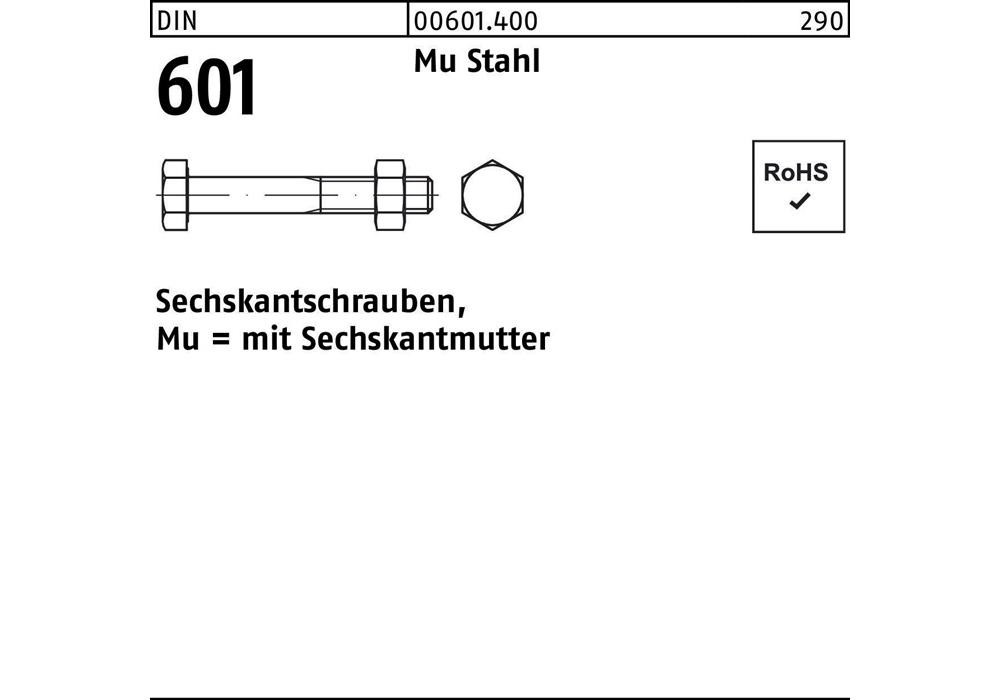 Рейхерный подъемный механизм DIN 601 м.Подъемный механизм M 12 x 35 Mu Stahl 4.6