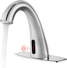 Touchless Bathroom Faucet with Motion Sensor Temperature Control - Chrome